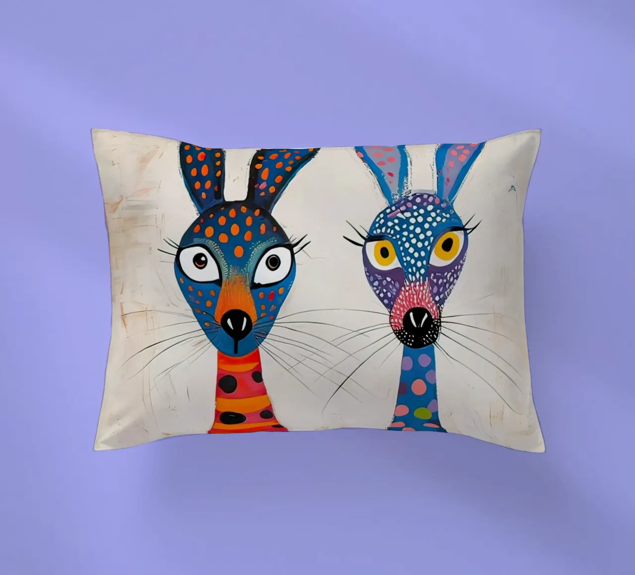 Two very friendly rabbits decorative cushion by 🎨 Point and Art