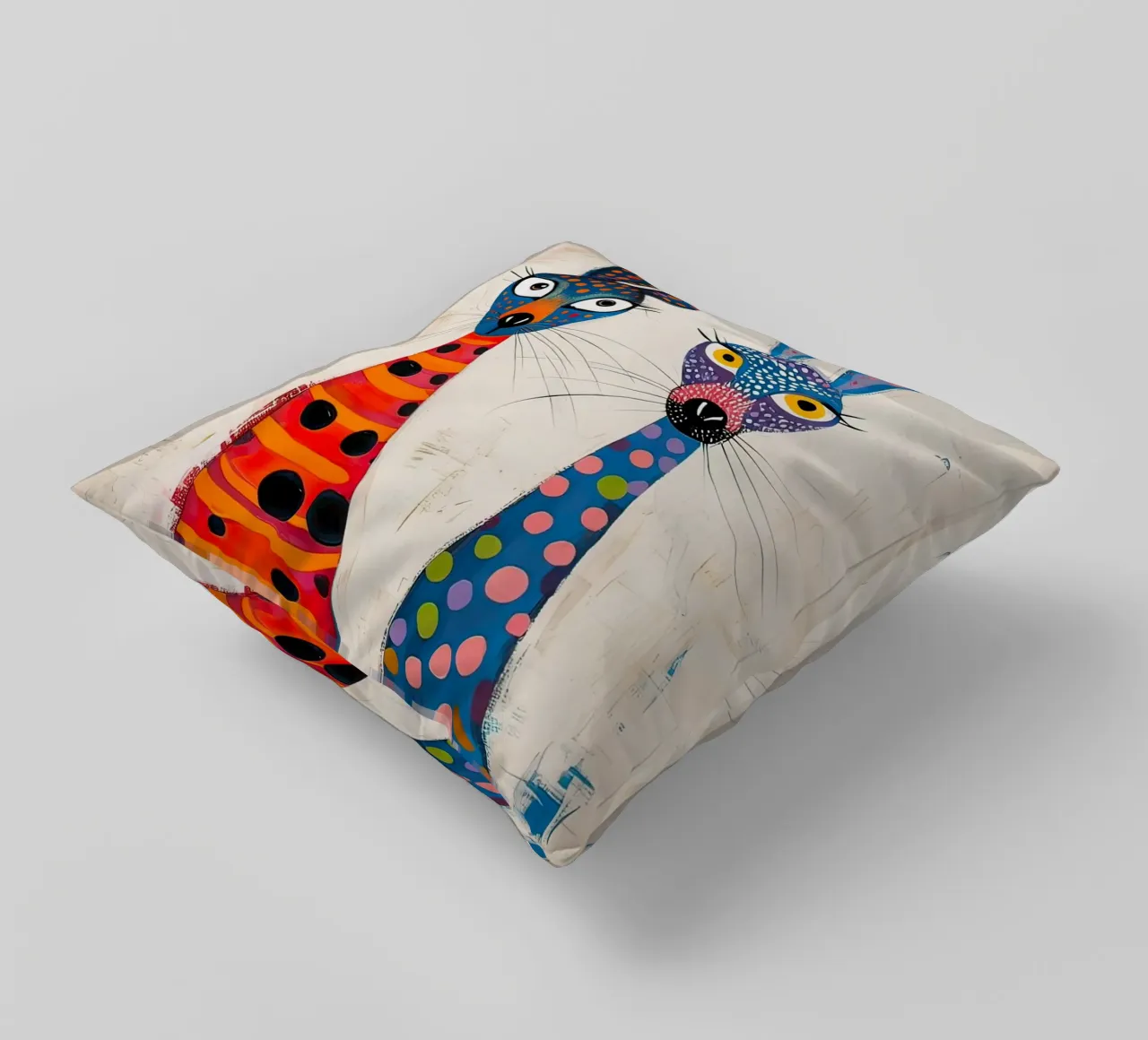 Two very friendly rabbits decorative cushion by 🎨 Point and Art
