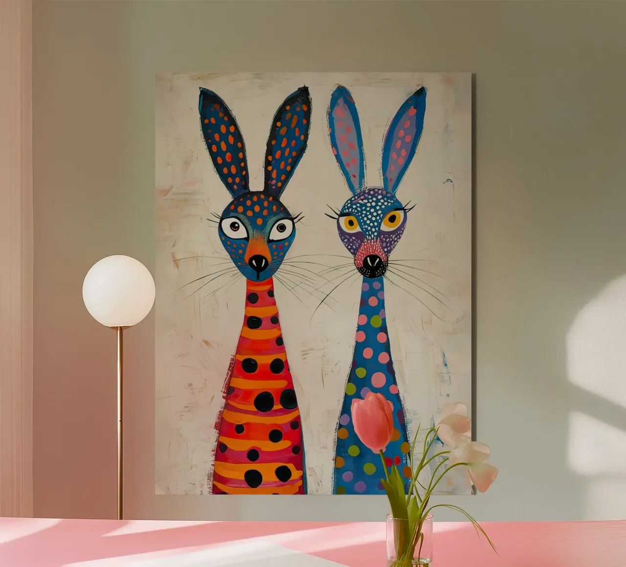 Zwei sehr freundliche Kaninchen Forex-Platte von 🎨 Point and Art