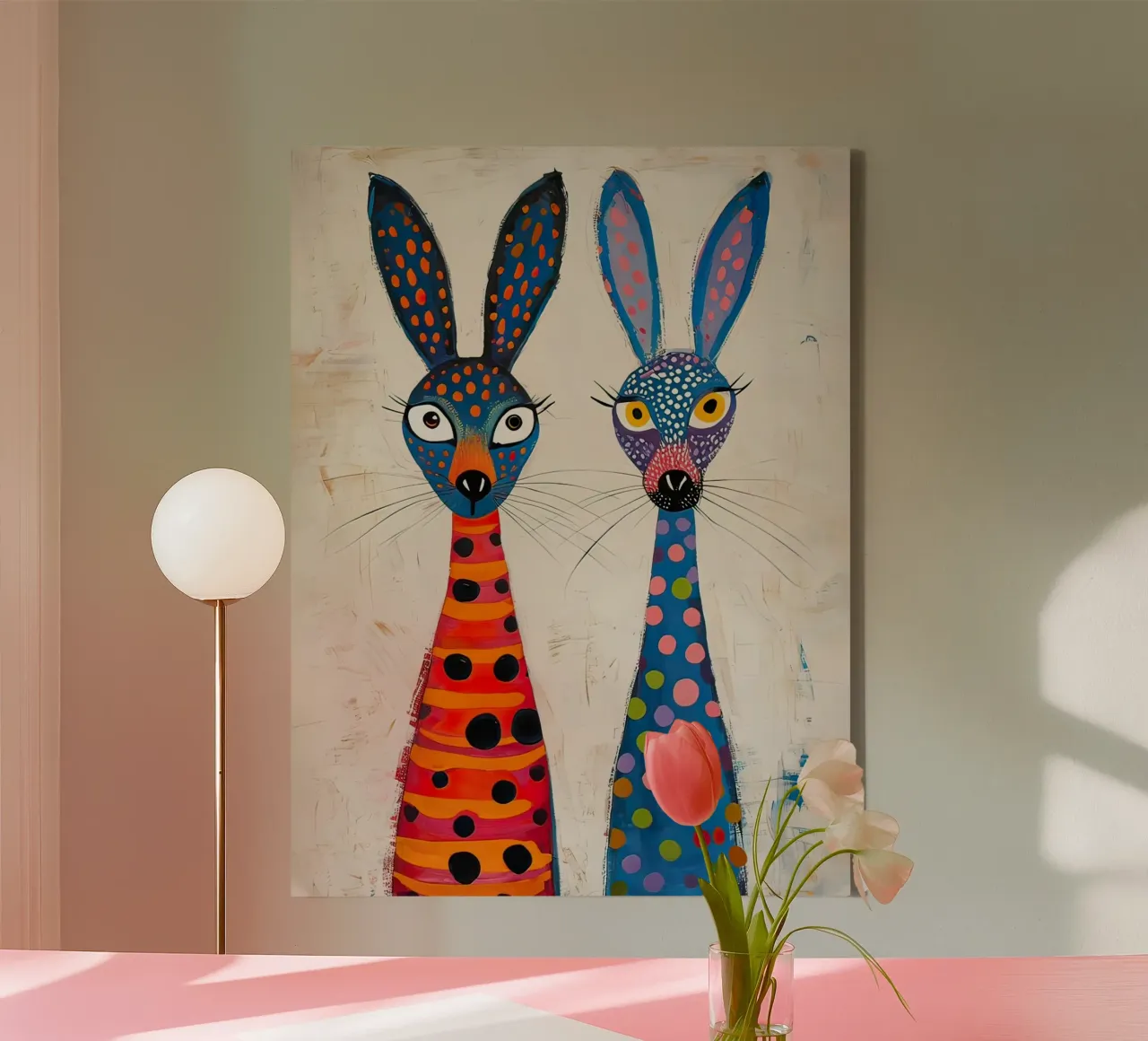 Two very friendly rabbits canvas by 🎨 Point and Art