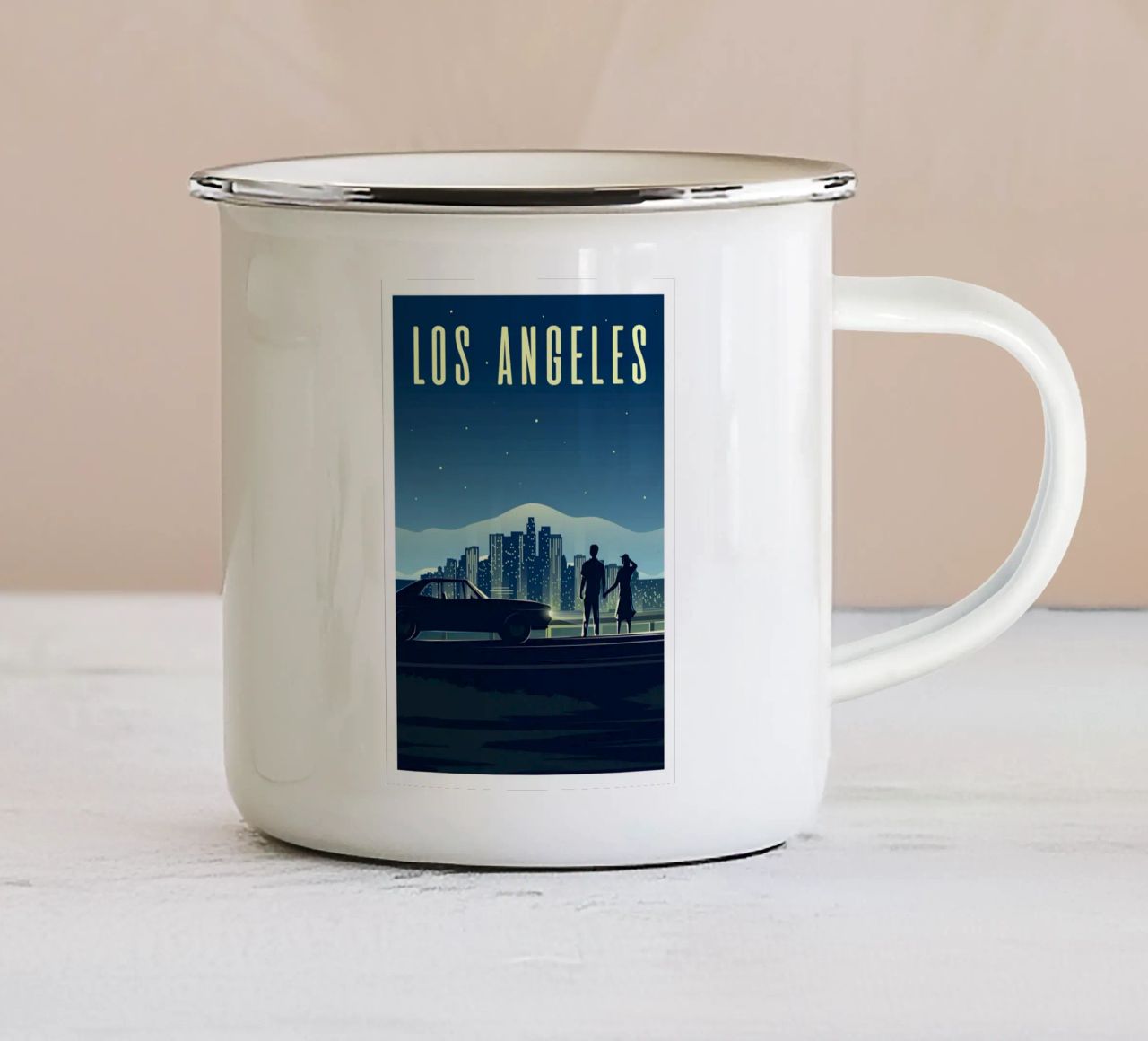 Los Angeles, Californie mug en émail de Wanderlust Vibes