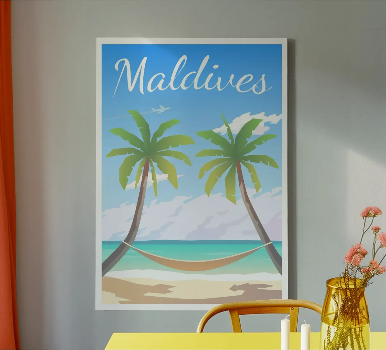 Malediven canvas met Baklijst van Wanderlust Vibes