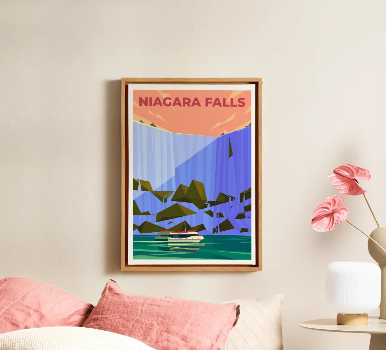 Cascate del Niagara, Canada tela con Cornice a cassetta da Wanderlust Vibes