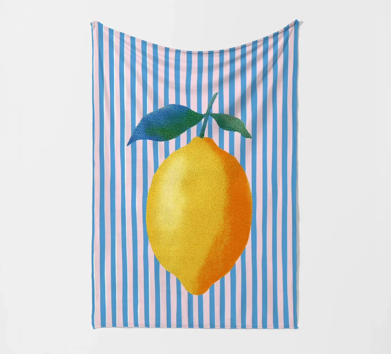 Streifenkunst mit Zitrone Fleecedecke von Carinaprint