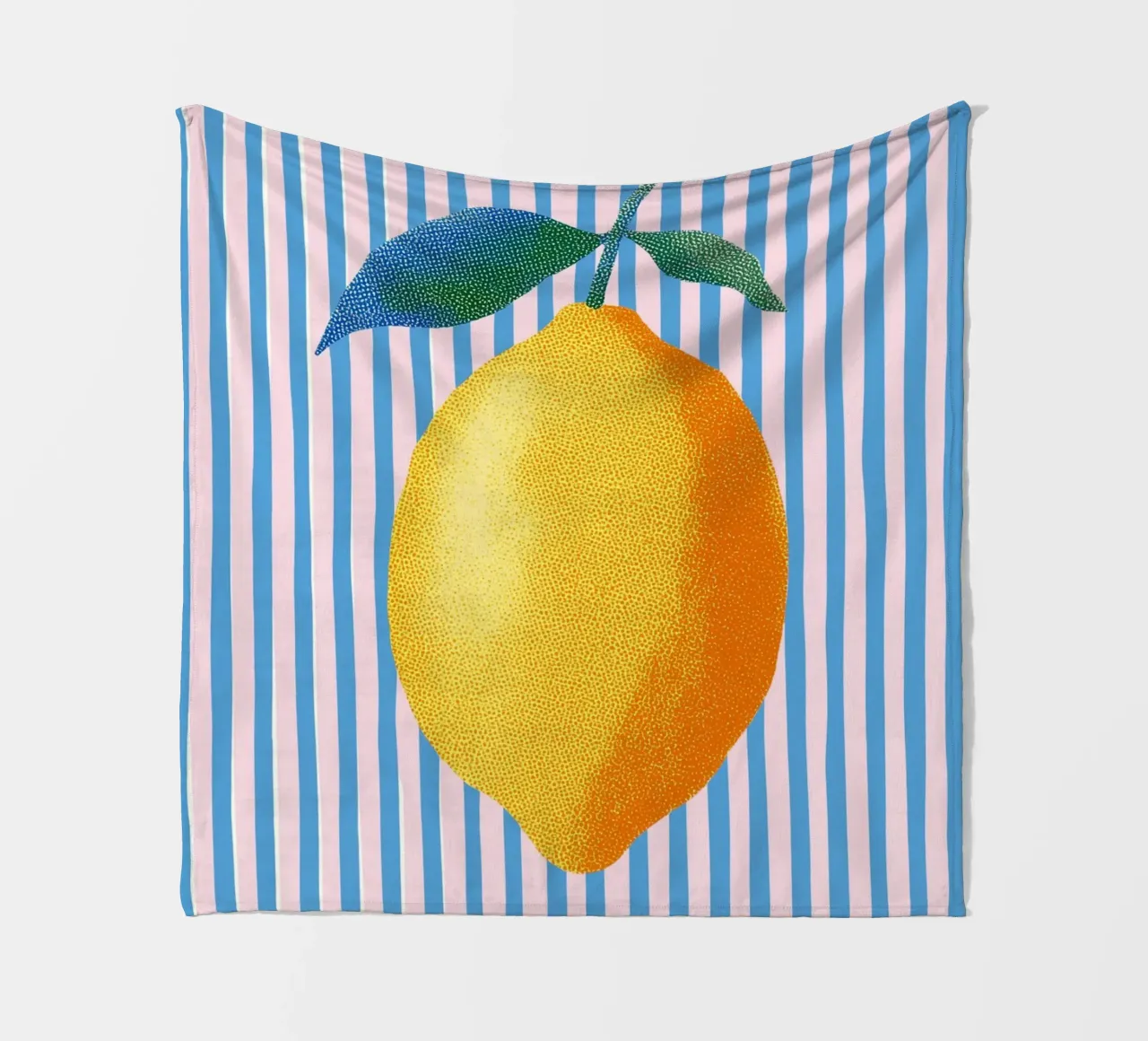 Streifenkunst mit Zitrone Fleecedecke von Carinaprint