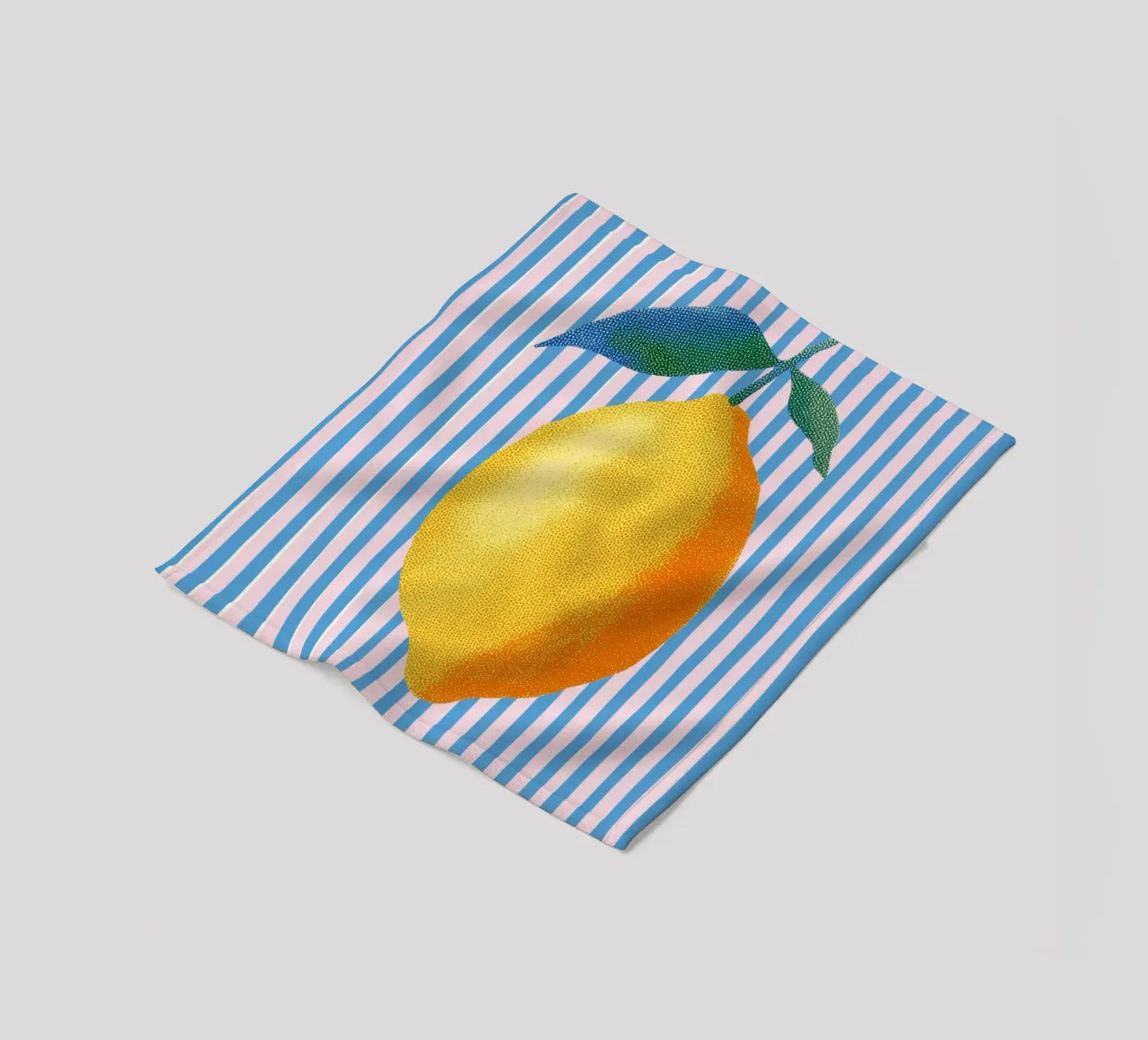 Streifenkunst mit Zitrone Fleecedecke von Carinaprint