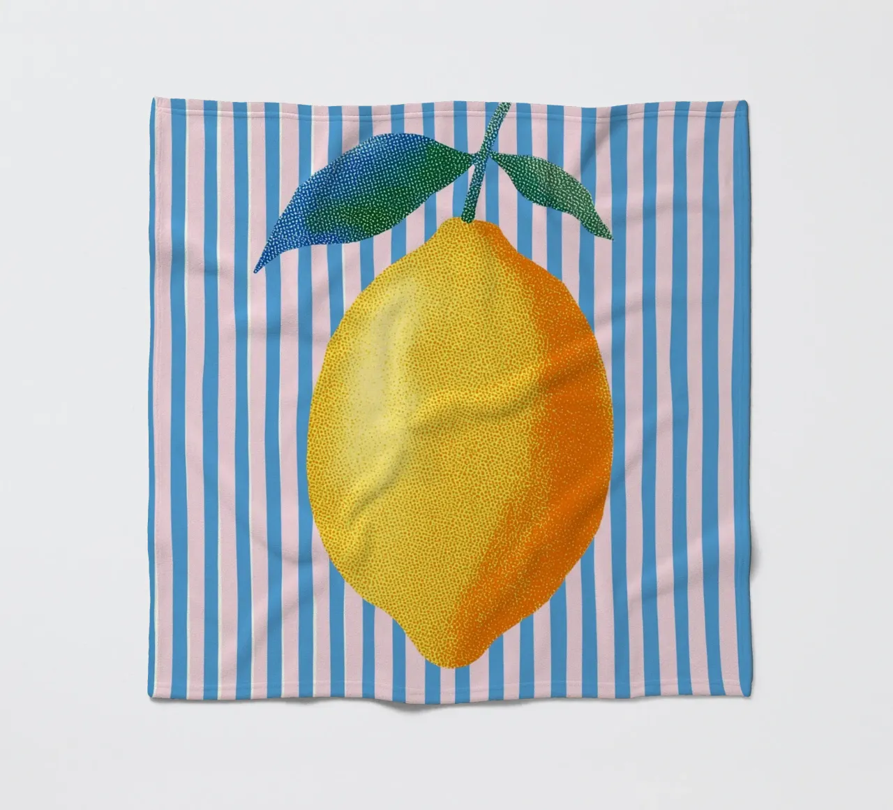 Streifenkunst mit Zitrone Fleecedecke von Carinaprint