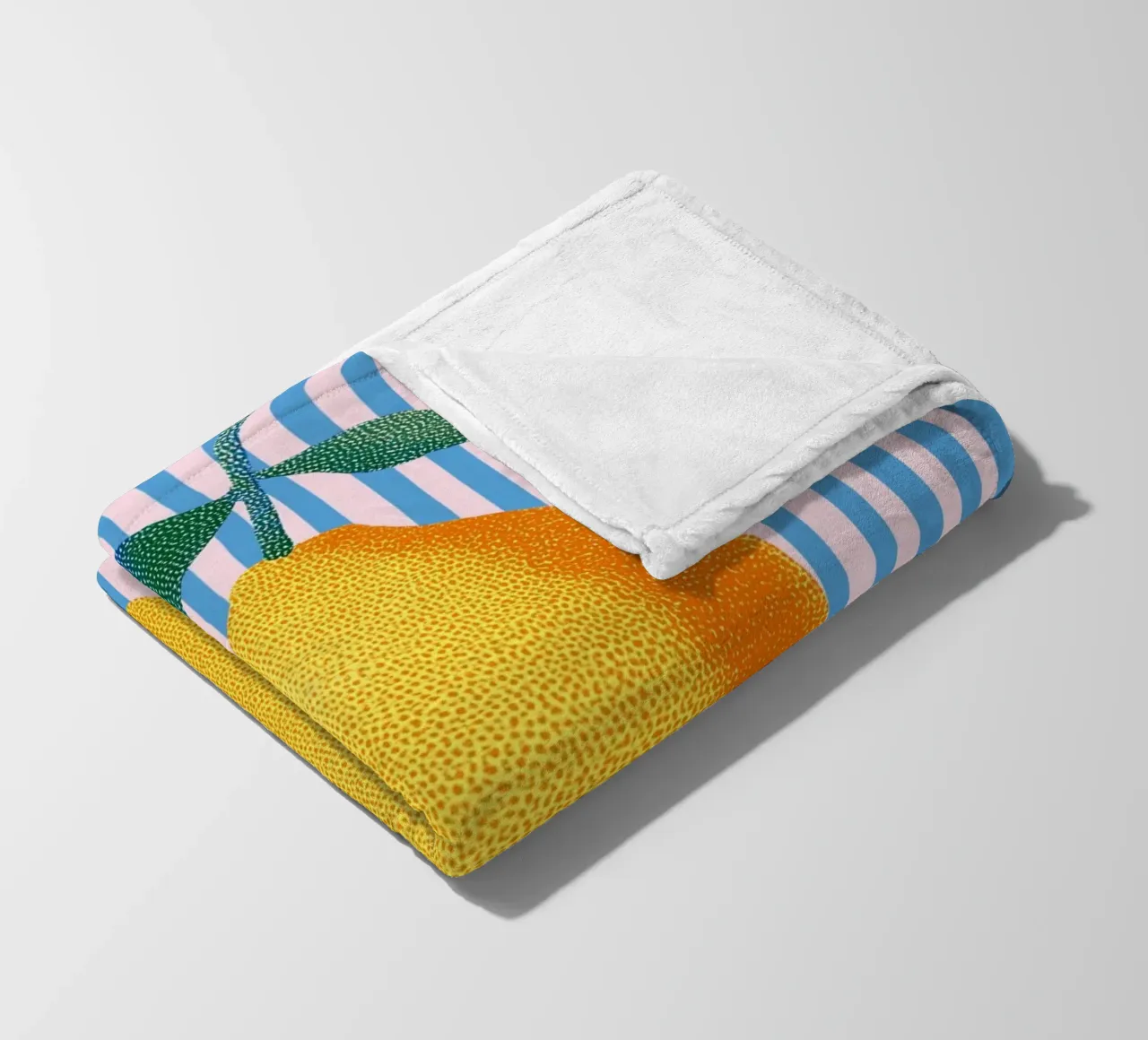 Streifenkunst mit Zitrone Fleecedecke von Carinaprint