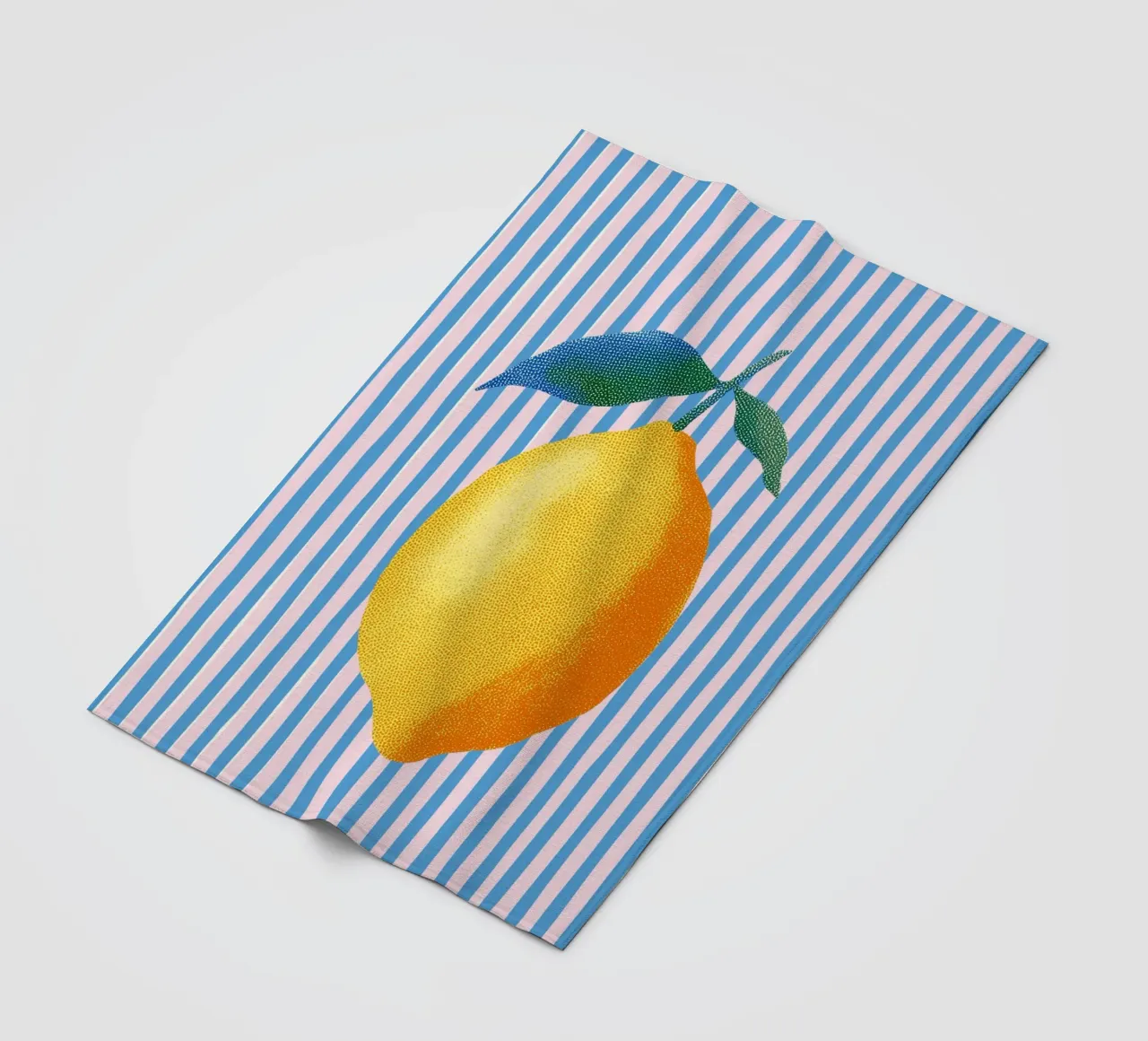 Streifenkunst mit Zitrone Fleecedecke von Carinaprint