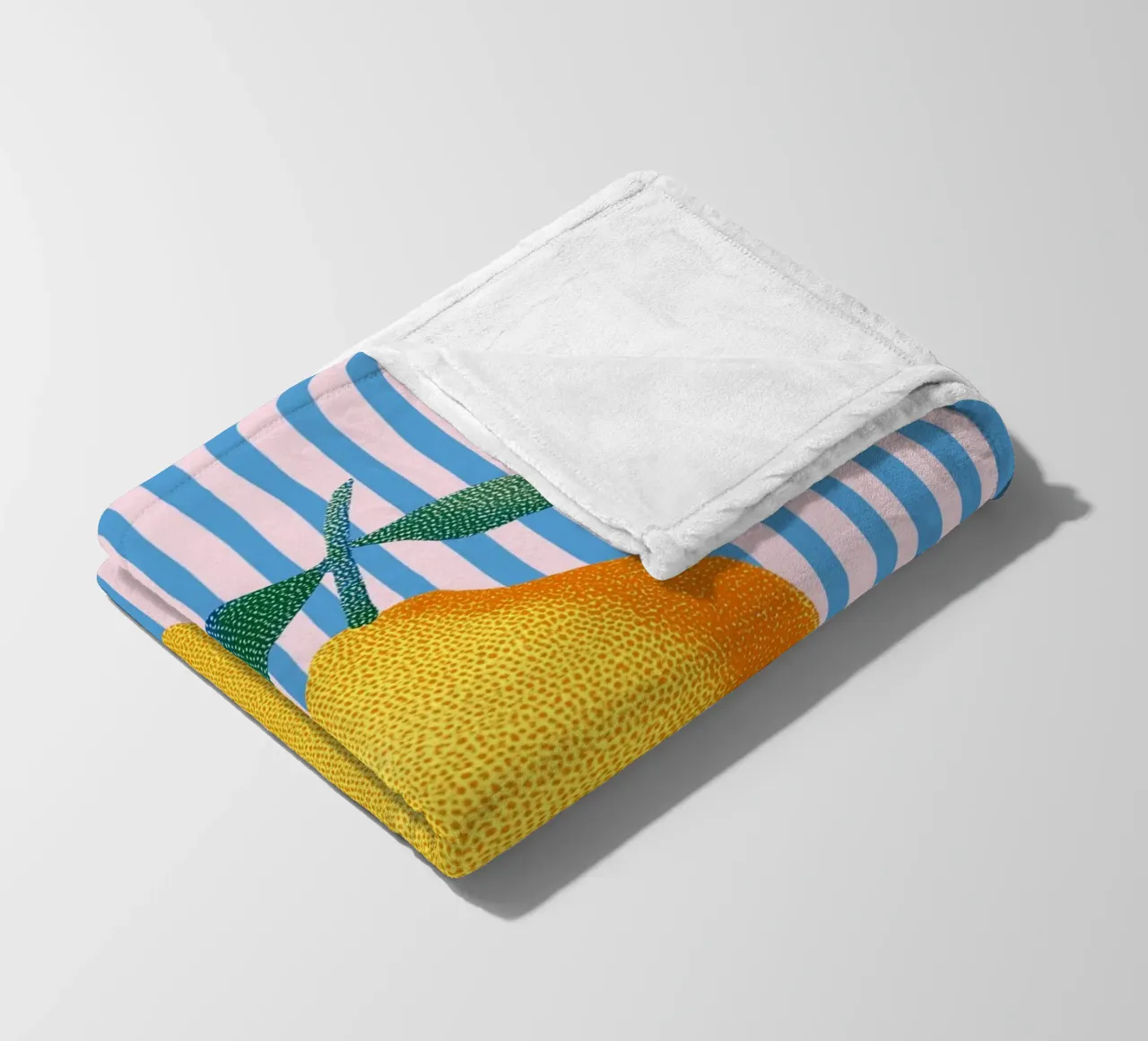 Streifenkunst mit Zitrone Fleecedecke von Carinaprint