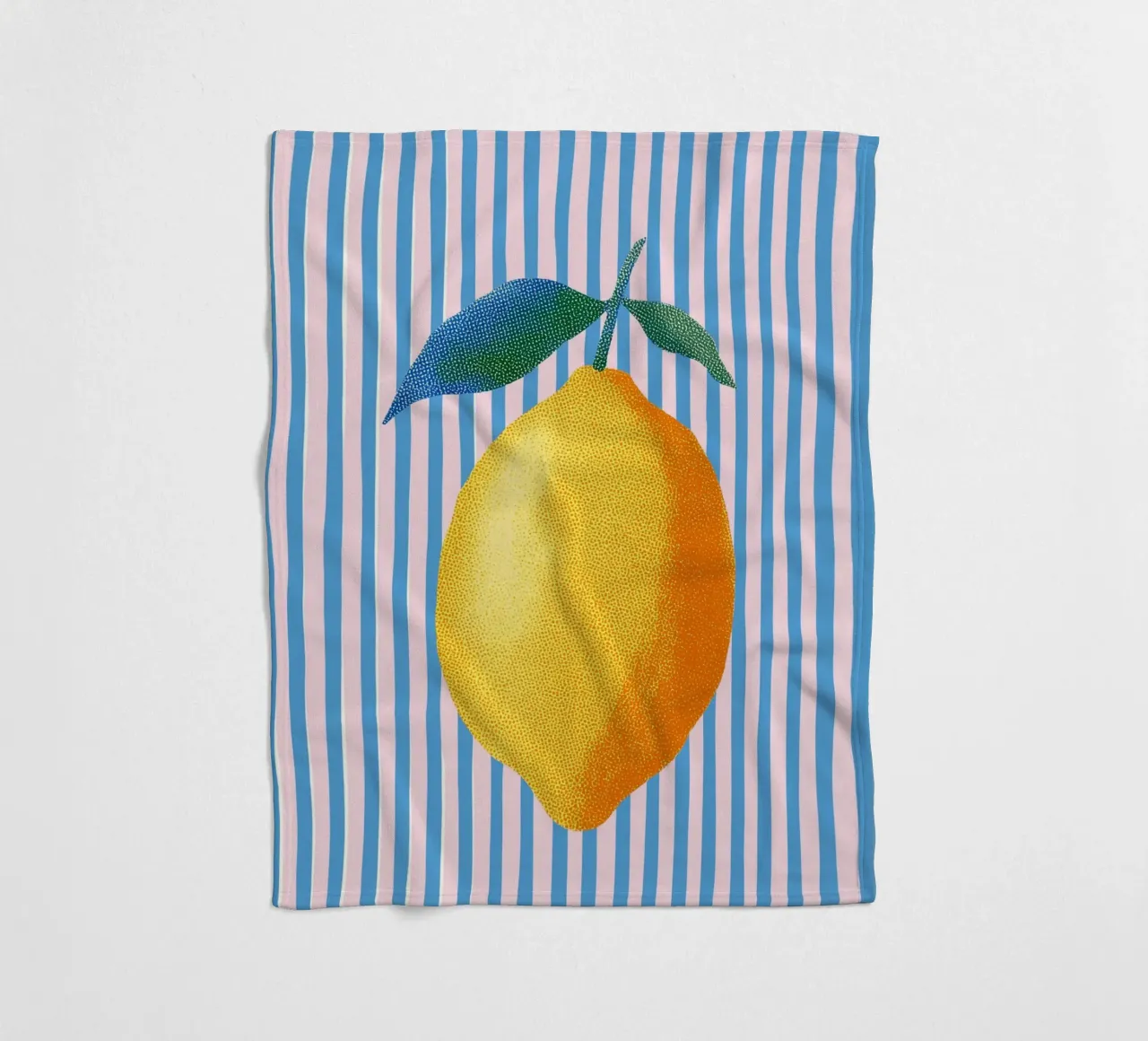 Streifenkunst mit Zitrone Fleecedecke von Carinaprint