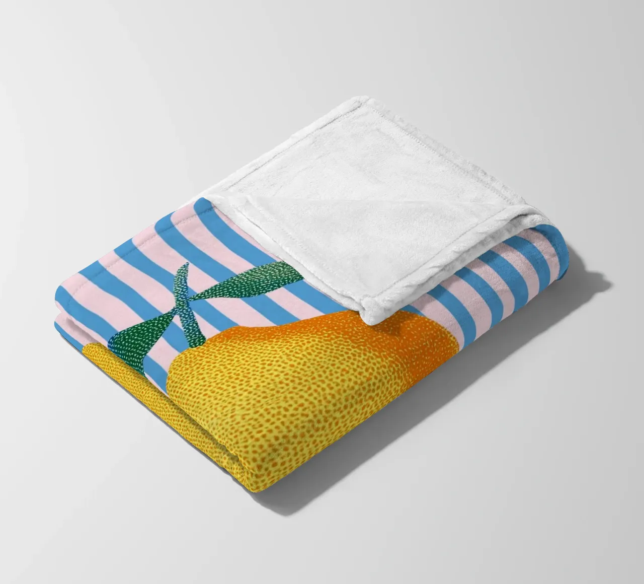 Streifenkunst mit Zitrone Fleecedecke von Carinaprint