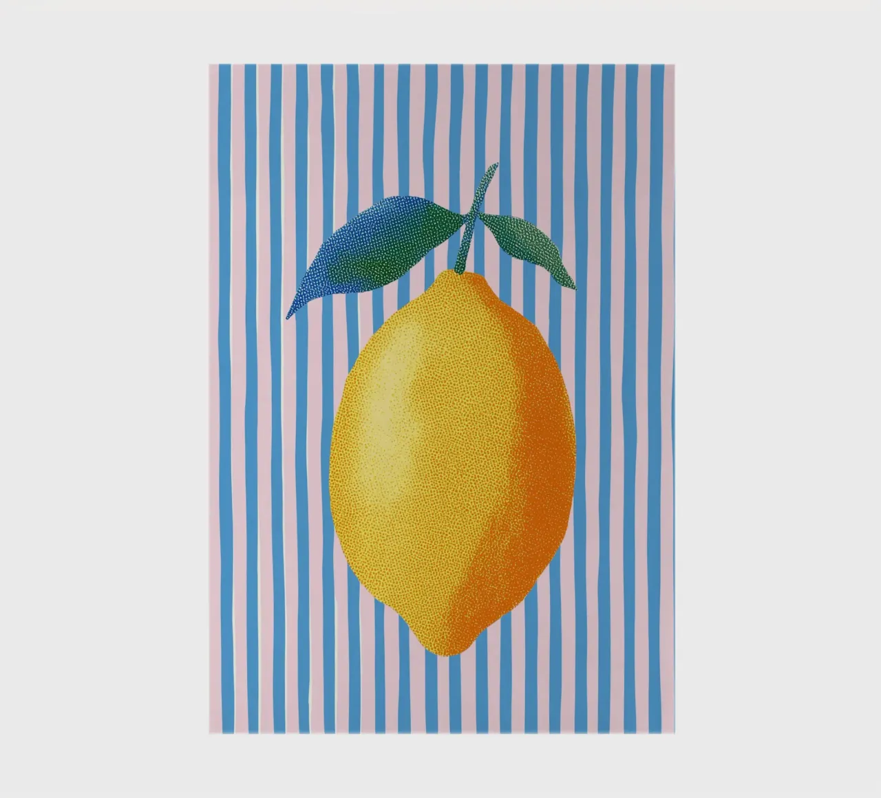 Stripe art with lemon notebook by Carinaprint