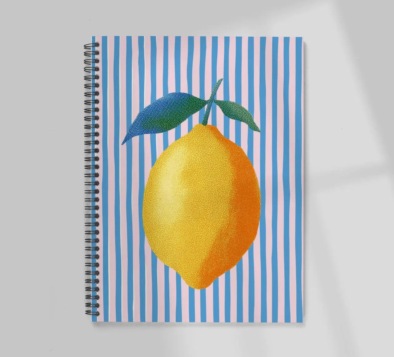 Streifenkunst mit Zitrone Ringbuch von Carinaprint