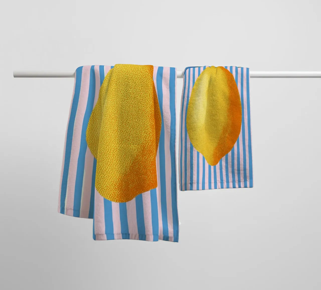 Streifenkunst mit Zitrone Handtuch von Carinaprint
