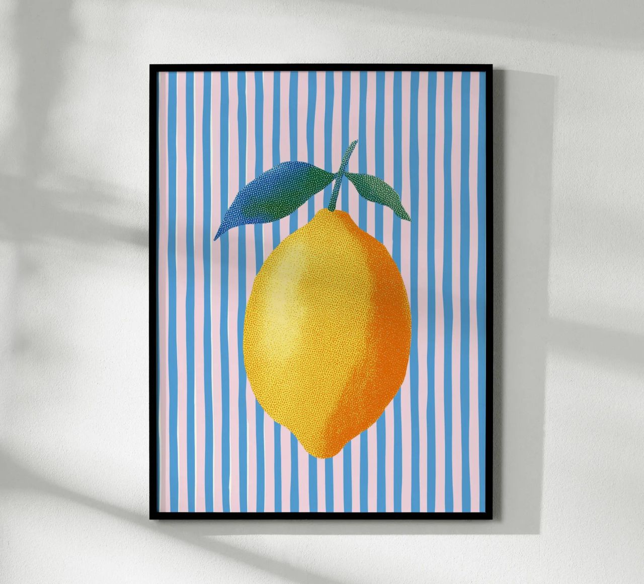 Arte delle strisce con il limone carta hahnemühle da Carinaprint