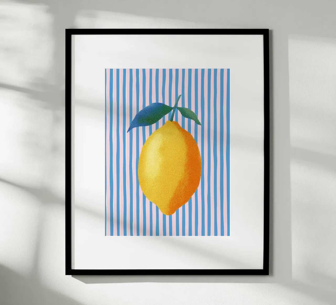 Arte delle strisce con il limone carta hahnemühle da Carinaprint