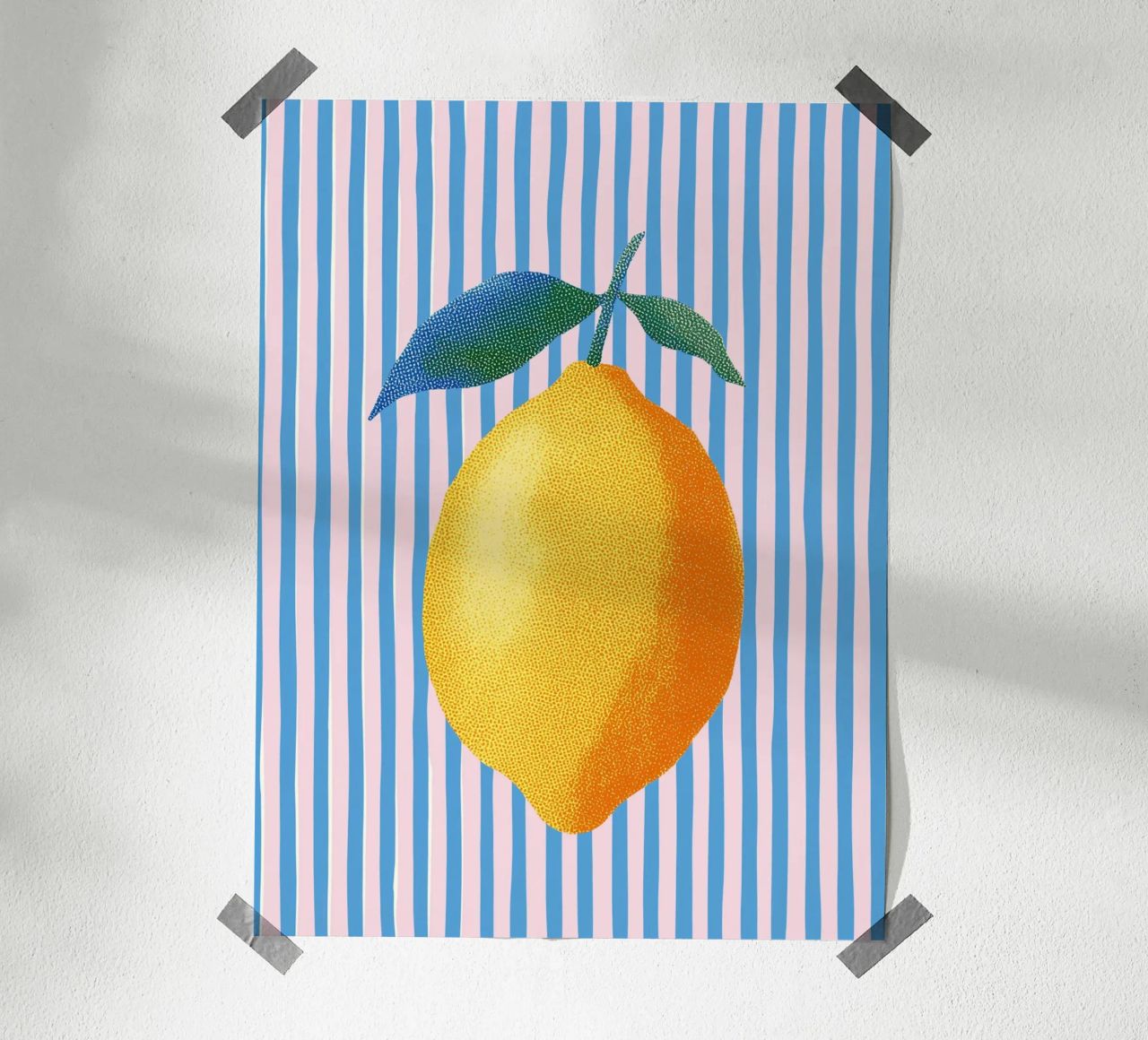 Arte delle strisce con il limone carta hahnemühle da Carinaprint