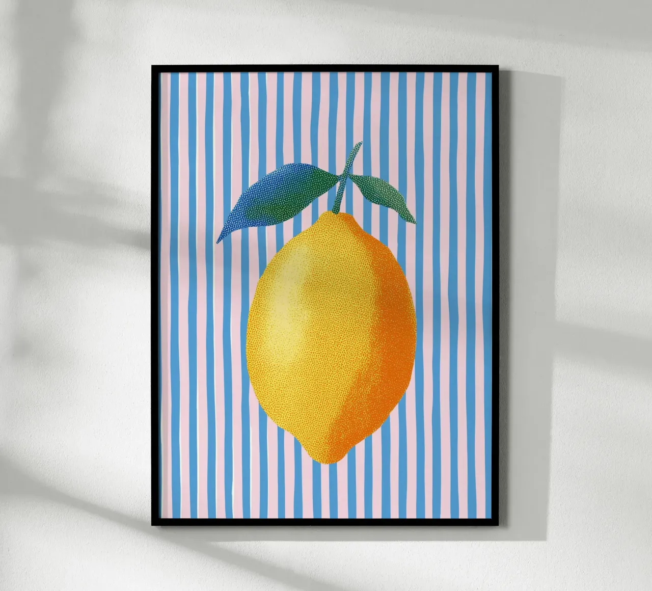 Arte delle strisce con il limone carta hahnemühle da Carinaprint