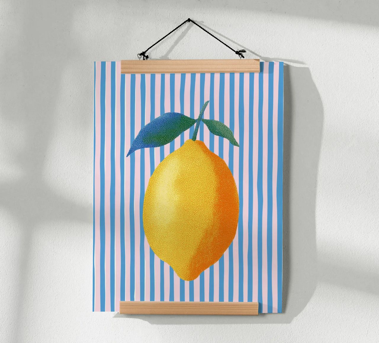 Arte delle strisce con il limone carta hahnemühle da Carinaprint