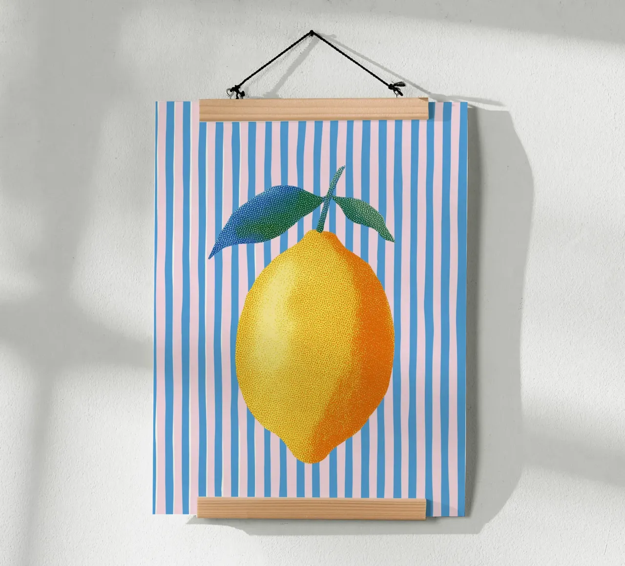 Arte delle strisce con il limone carta hahnemühle da Carinaprint