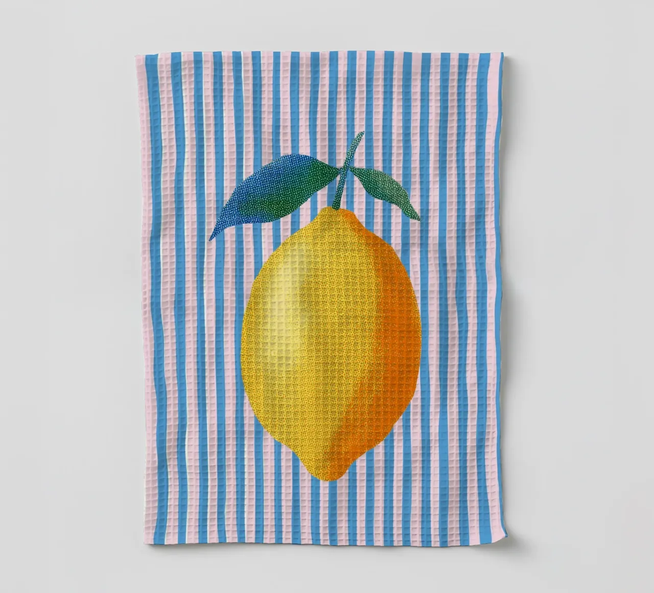 Arte delle strisce con il limone canovaccio da cucina da Carinaprint