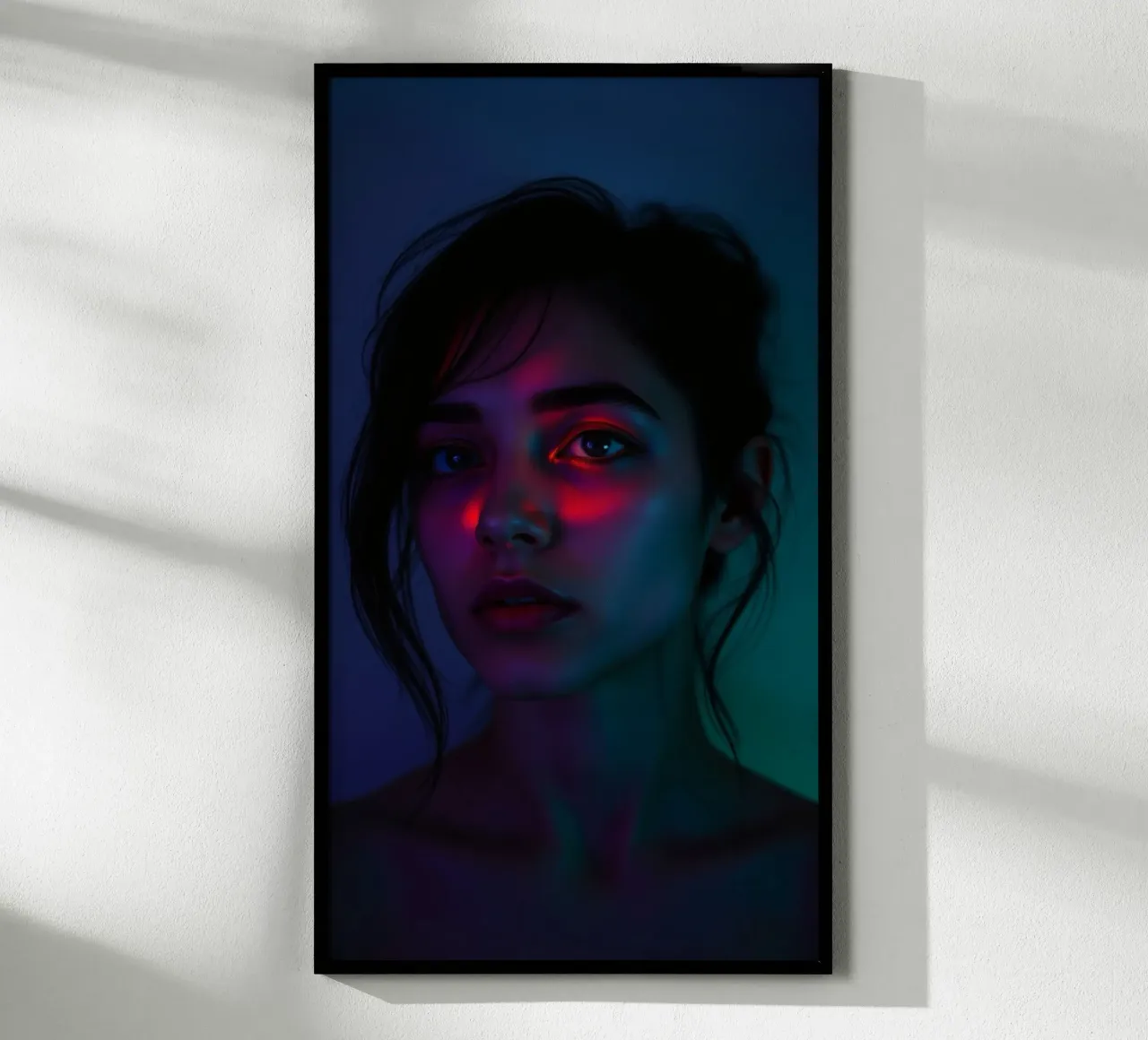 ritratto di una giovane donna che evidenzia luci e ombre poster da DesignDoodle