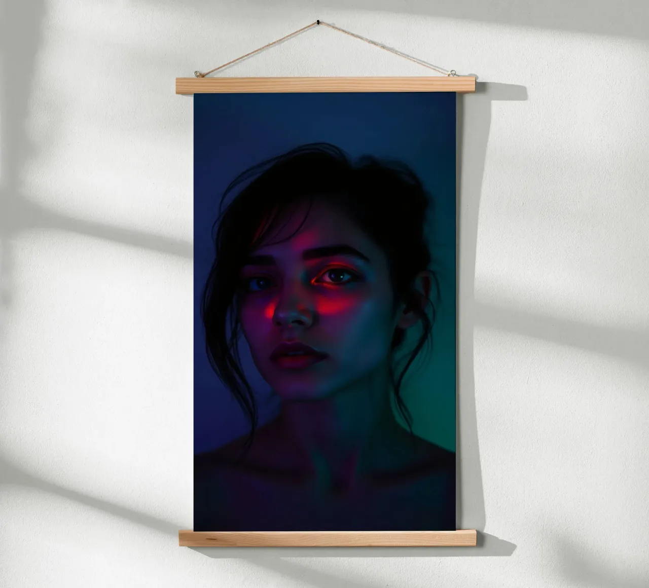 ritratto di una giovane donna che evidenzia luci e ombre poster da DesignDoodle