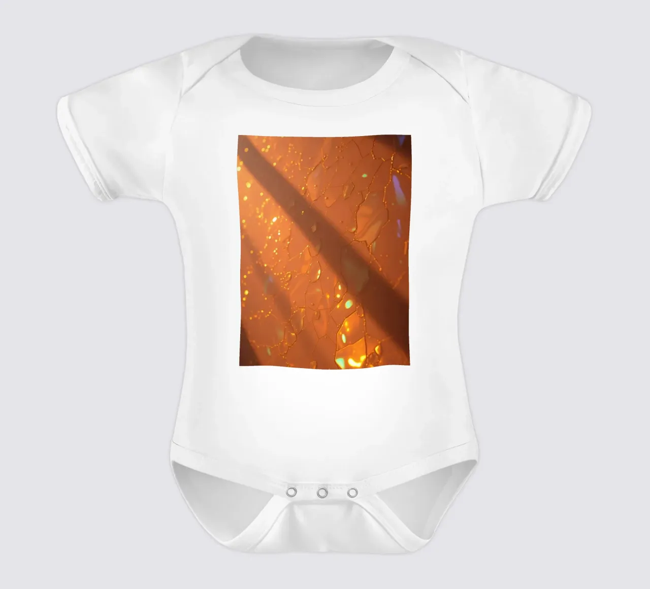 abstract ontwerp met textuuroppervlak, warm zonlicht babyrompertje korte mouwen van DesignDoodle