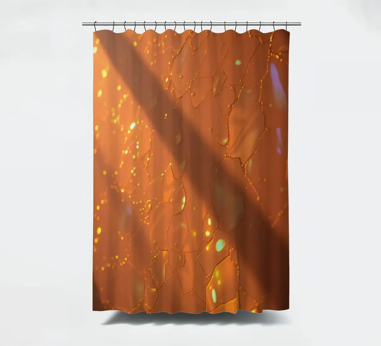 abstract ontwerp met textuuroppervlak, warm zonlicht douchegordijn van DesignDoodle