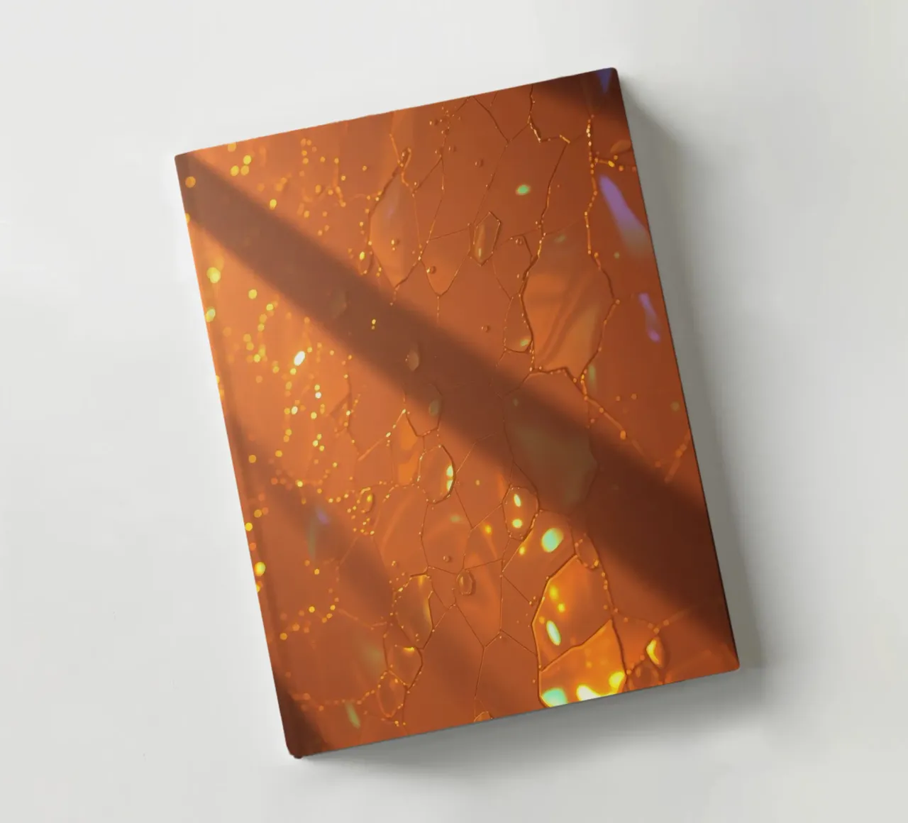 abstract design featuring textured surface, warm sunlight notebook by DesignDoodle