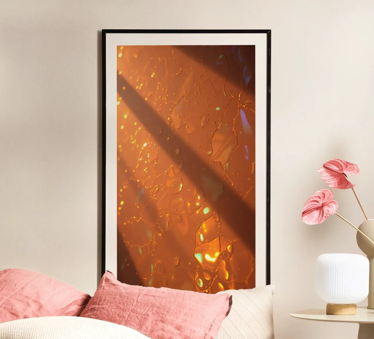 abstract ontwerp met textuuroppervlak, warm zonlicht hahnemühle van DesignDoodle