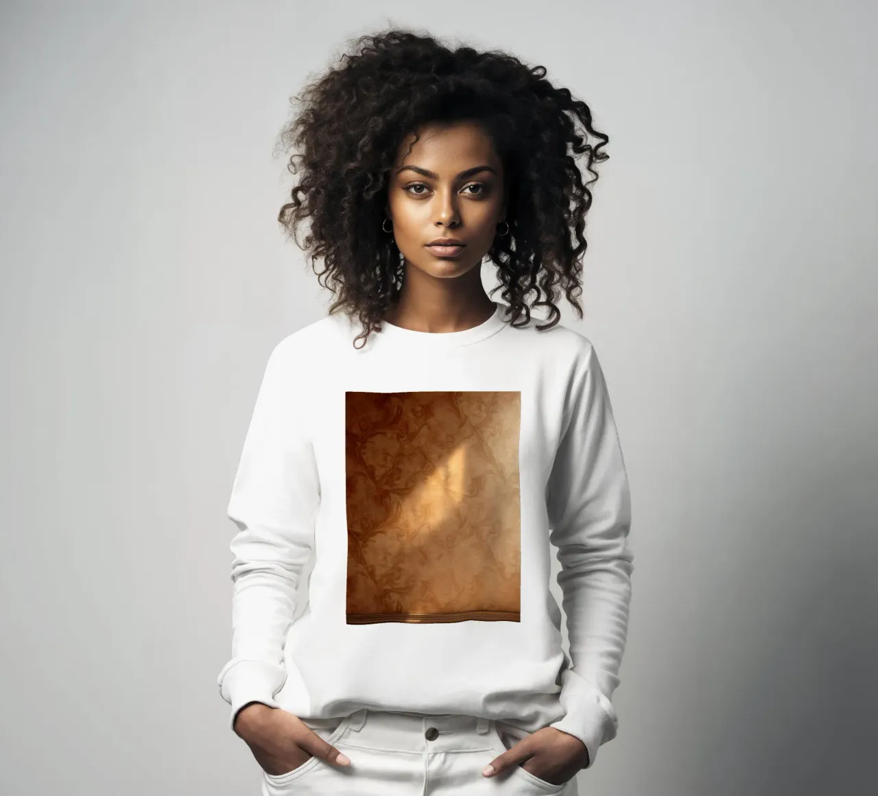 Design mural abstrait élégant avec des tons chauds et une lumière douce sweat de DesignDoodle