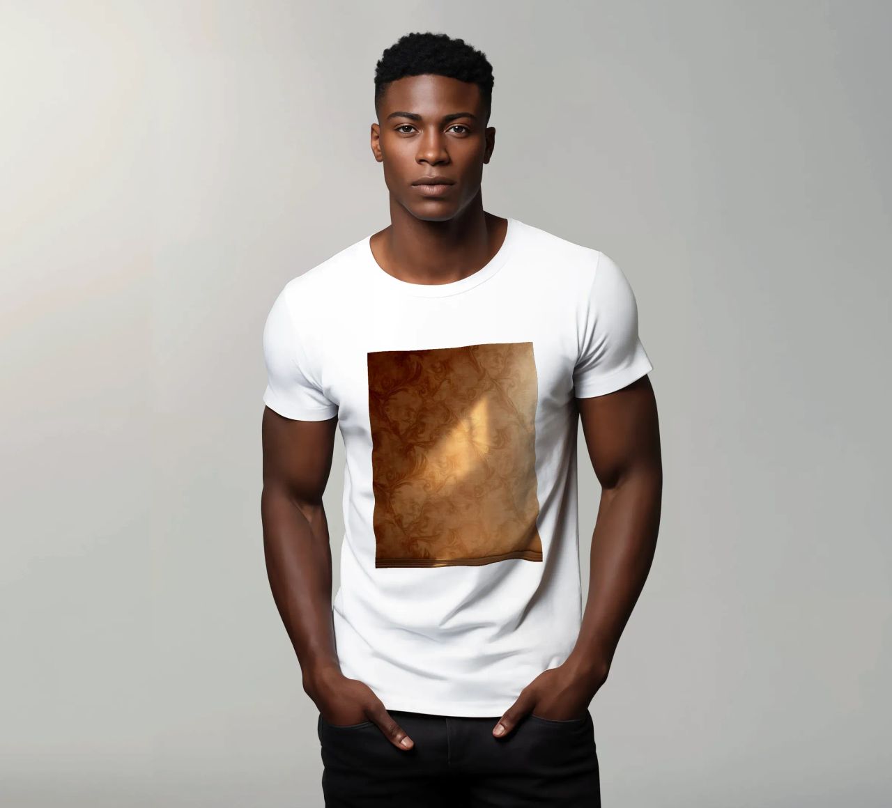 Design mural abstrait élégant avec des tons chauds et une lumière douce t-shirt de DesignDoodle