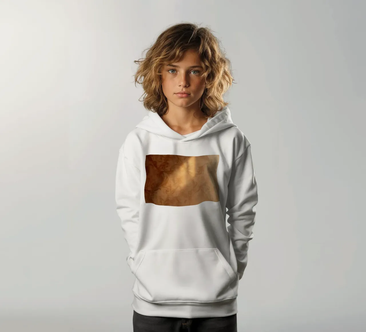 Design mural abstrait élégant avec des tons chauds et une lumière douce sweat à capuche enfant de DesignDoodle