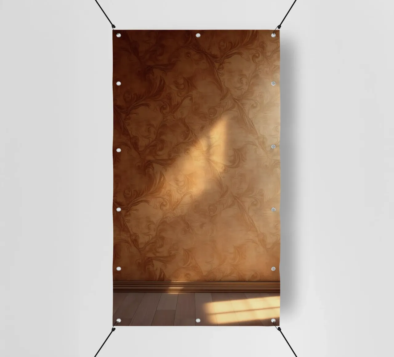 Design mural abstrait élégant avec des tons chauds et une lumière douce bâche pvc de DesignDoodle