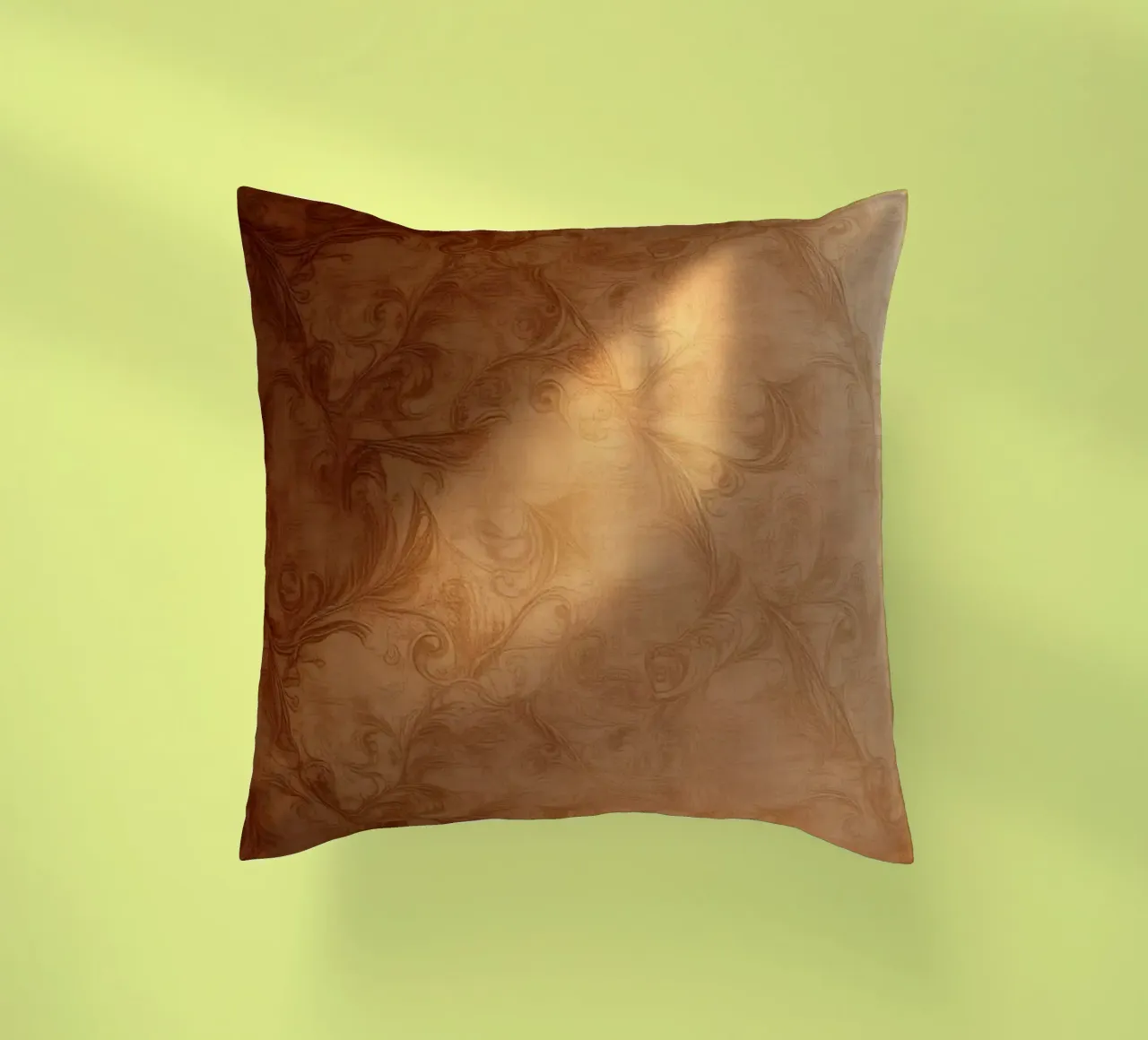 Design mural abstrait élégant avec des tons chauds et une lumière douce coussin de DesignDoodle