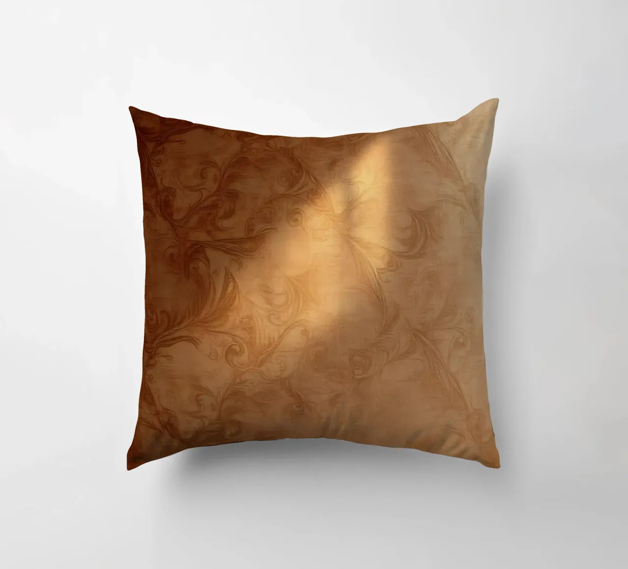 Design mural abstrait élégant avec des tons chauds et une lumière douce coussin de DesignDoodle