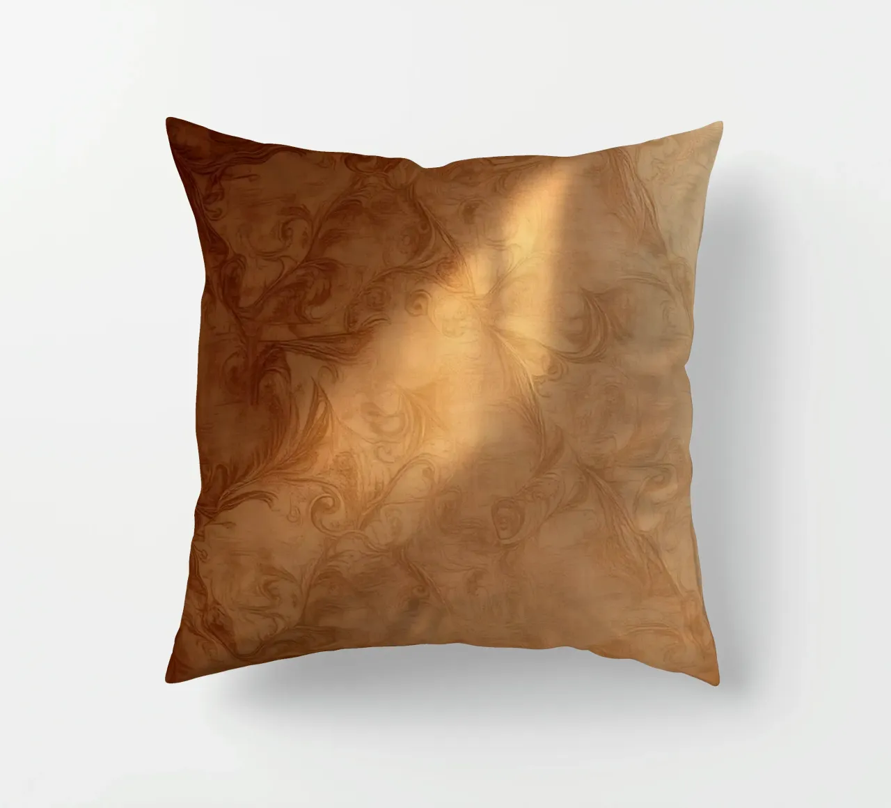 Design mural abstrait élégant avec des tons chauds et une lumière douce coussin de DesignDoodle