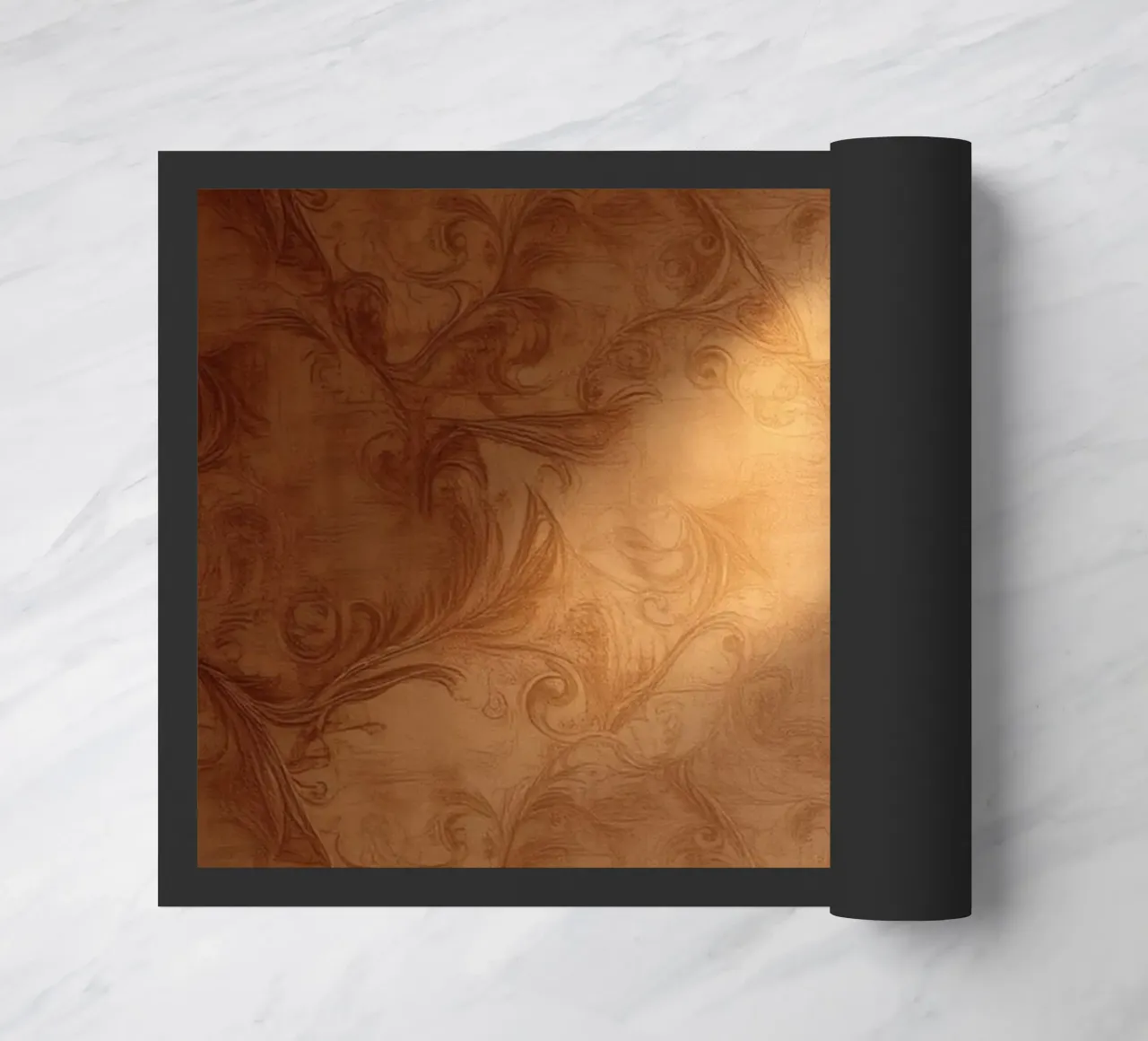 Design mural abstrait élégant avec des tons chauds et une lumière douce paillasson de DesignDoodle