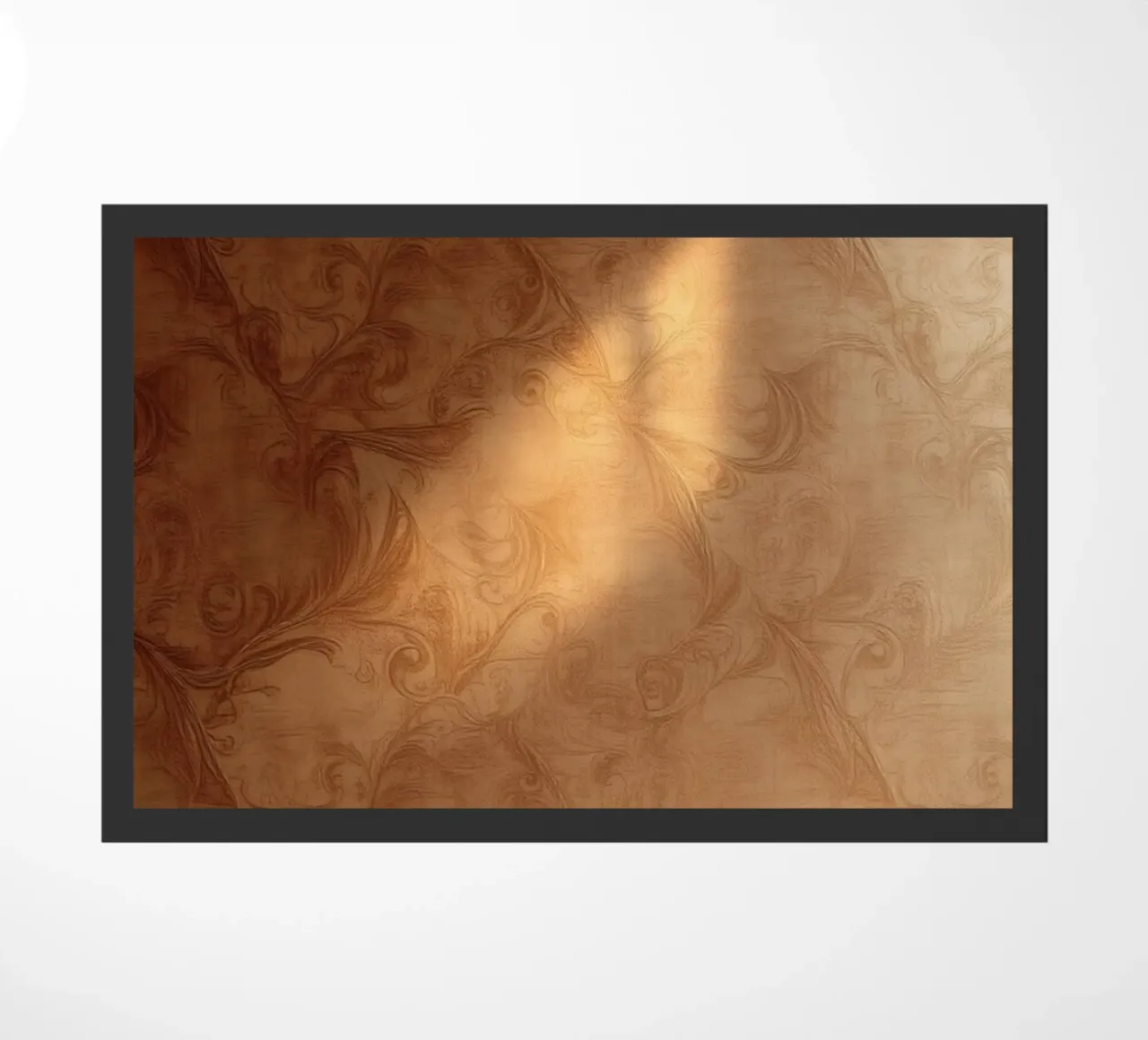 Design mural abstrait élégant avec des tons chauds et une lumière douce paillasson de DesignDoodle