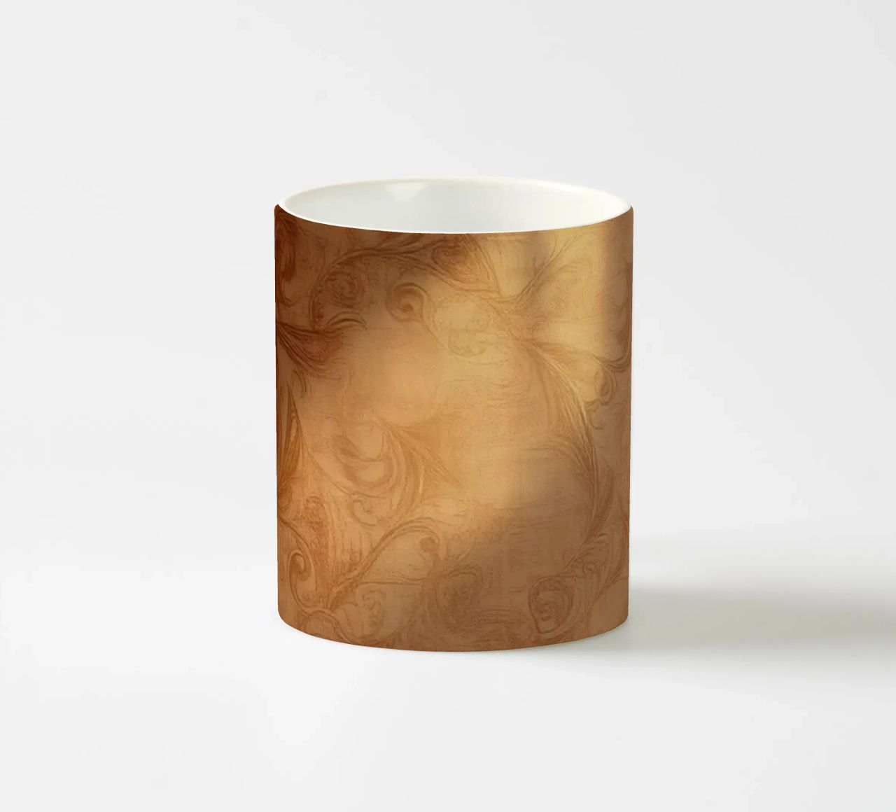Design mural abstrait élégant avec des tons chauds et une lumière douce mug en céramique de DesignDoodle