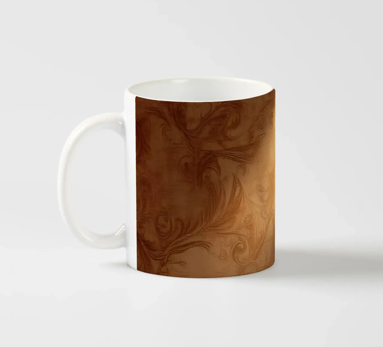 Design mural abstrait élégant avec des tons chauds et une lumière douce mug en céramique de DesignDoodle