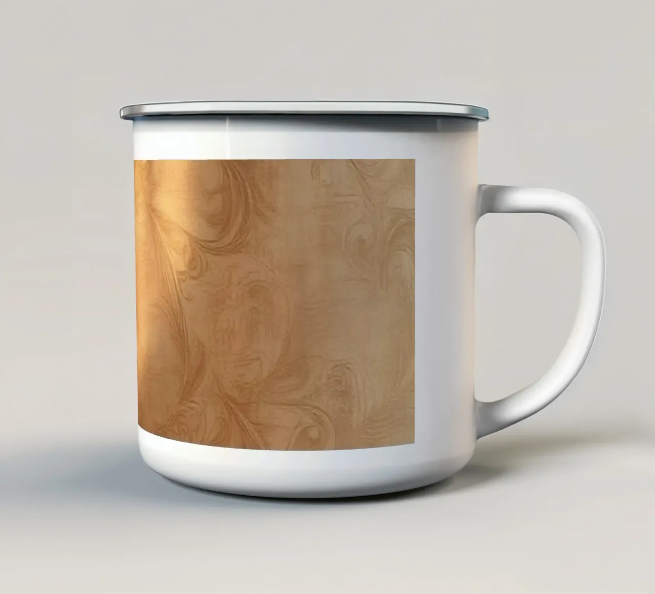 Elegantes abstraktes Wanddesign mit warmen Tönen und weichem Licht Emaille Tasse von DesignDoodle