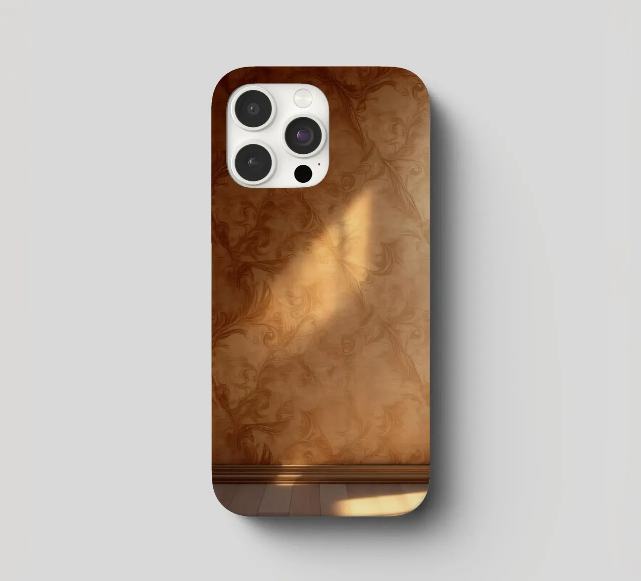 Design mural abstrait élégant avec des tons chauds et une lumière douce coque iphone de DesignDoodle