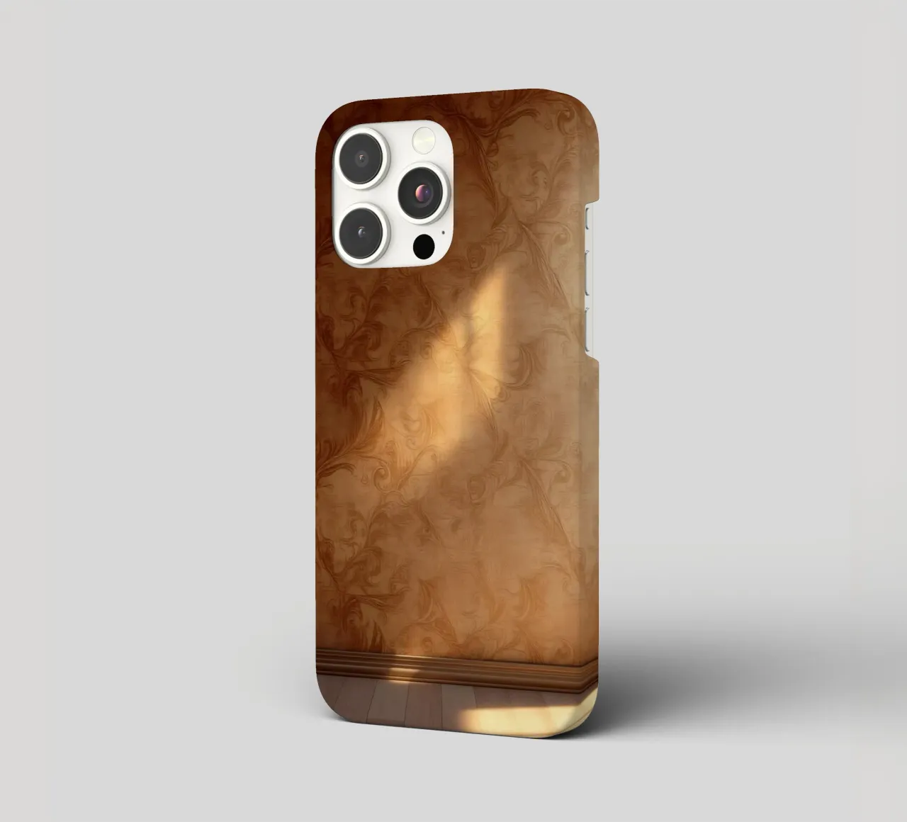 Design mural abstrait élégant avec des tons chauds et une lumière douce coque iphone de DesignDoodle