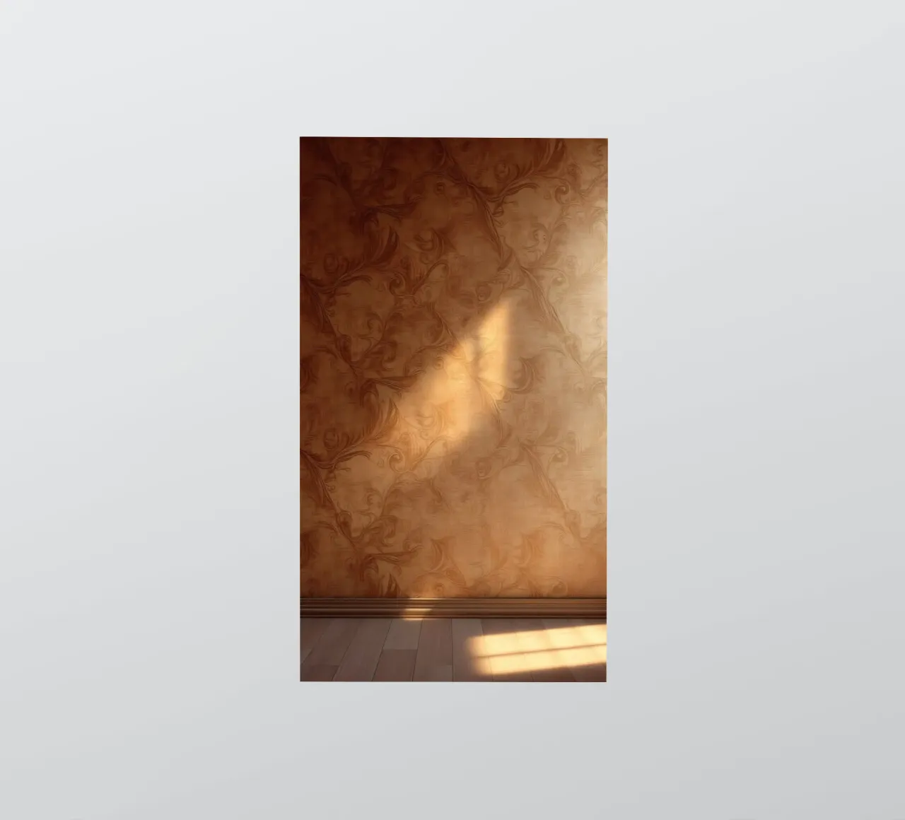 Design mural abstrait élégant avec des tons chauds et une lumière douce autocollant de DesignDoodle