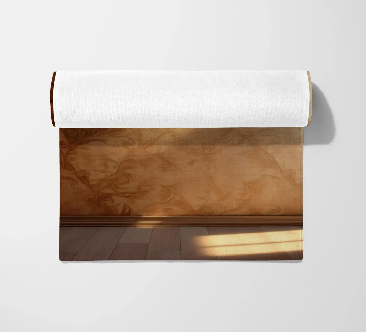 Design mural abstrait élégant avec des tons chauds et une lumière douce serviette de plage de DesignDoodle