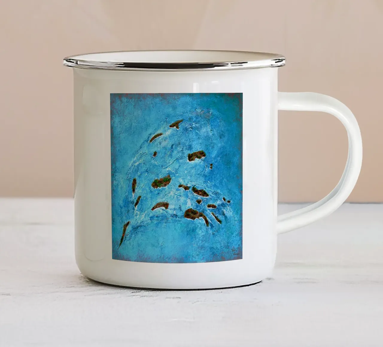 LIBERO COME UN UCCELLO tazza in smalto da Thierry Vobmann Abstract painting