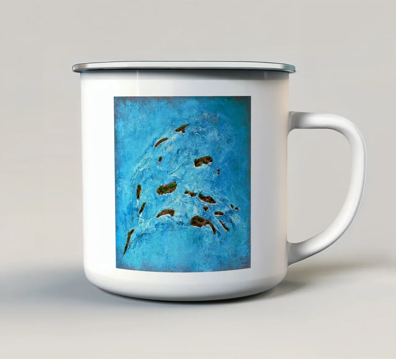 LIBERO COME UN UCCELLO tazza in smalto da Thierry Vobmann Abstract painting